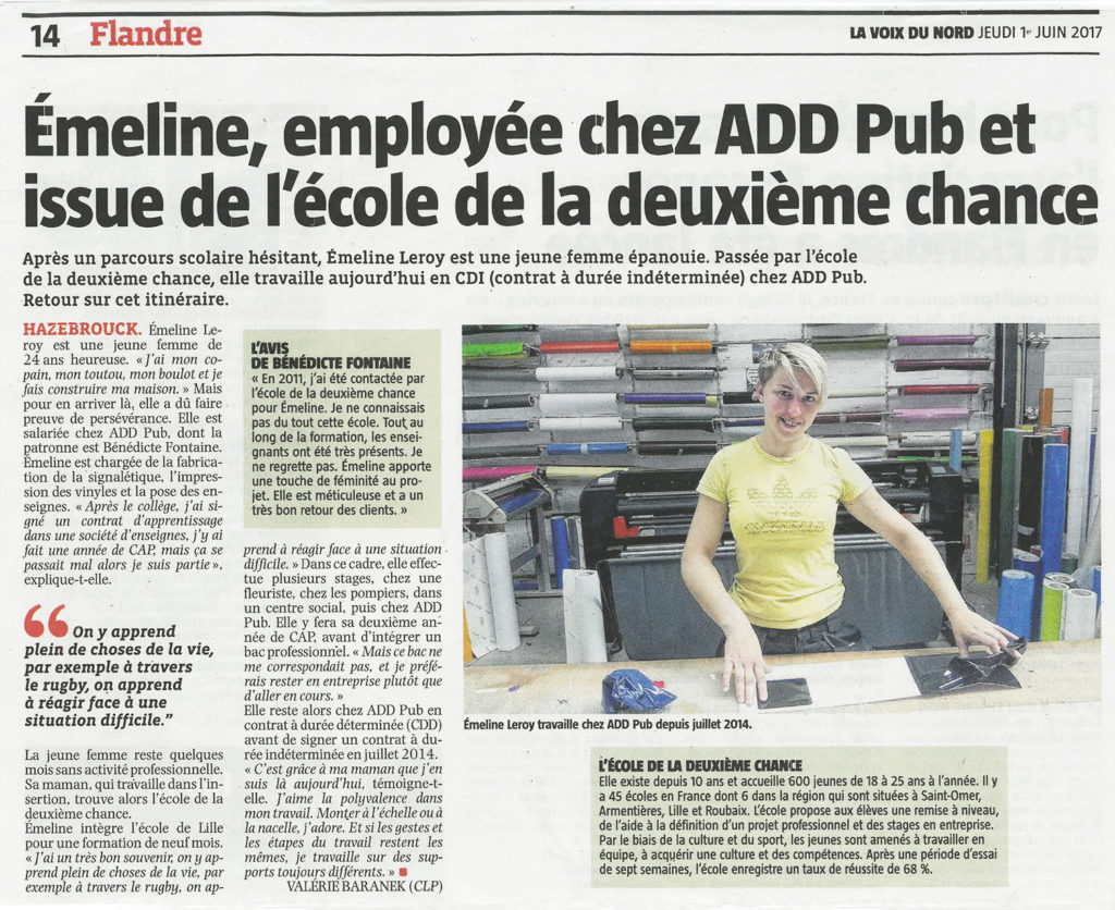 Emeline employée chez Add pub